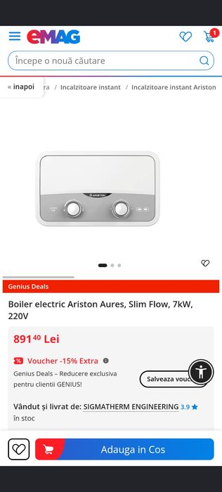 Vând instant electric apa calda Ariston