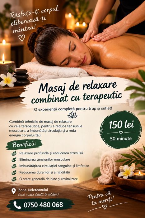 Masaj de relaxare în combinatie cu terapeutic