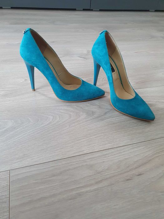 vand pantofi piele intoarsa turcoaz,37 ca noi