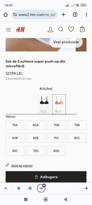 H&M pantaloni noi marime 46 + set 2 sutiene 95D