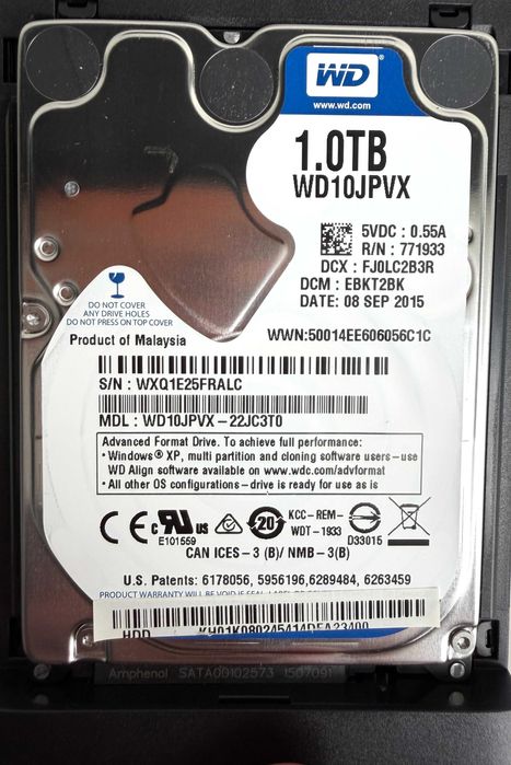 Външен диск 1TB 2.5" HDD Western Digital (Malaysia) в кутия ORICO