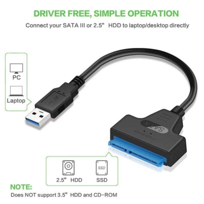 Переходник SATA для HDD 2.5 и SSD, адаптер САТА