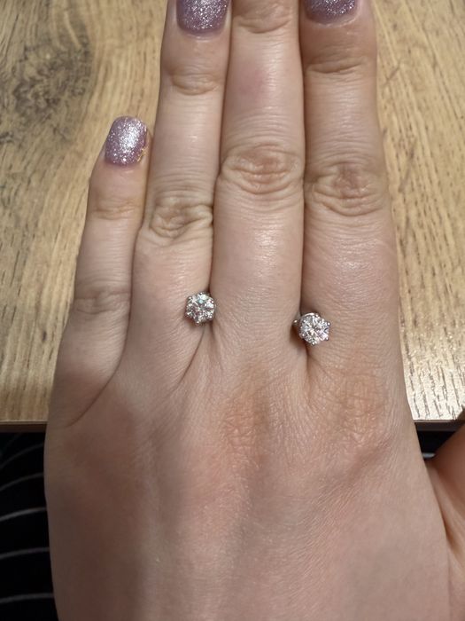 Пусеты с муасаннитом, 0,5 карат