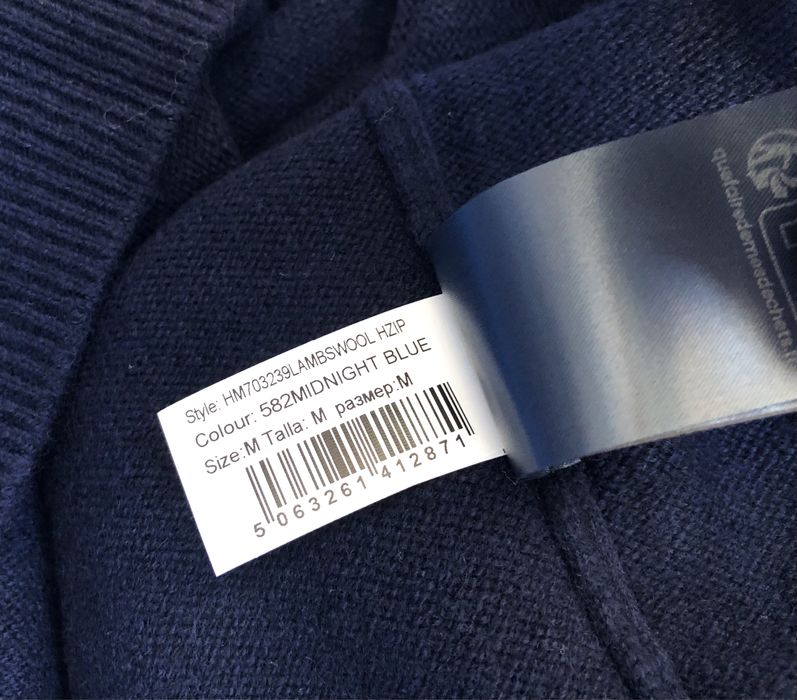 100% вълна Hackett London 1/4 Zip Wool Pullover ОРИГИНАЛ мъжки пуловер