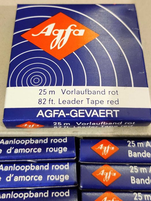 Banda de capat AGFA, verde/rosie, 1/4 inch, 25 m, noua, sigilata
