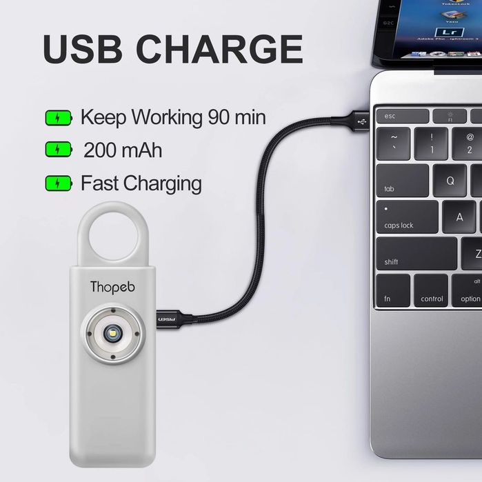 Оригиналната лична аларма за ключове със сирена 135 dB