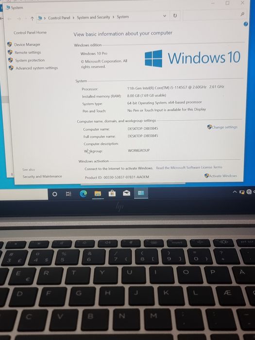 HP Elite Book 830 G8 4G LTE I5-1145G7 8gb Ram ,512 SSd