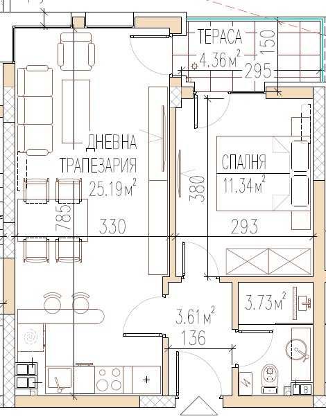 Продава се Двустаен апартамент в Пловдив, Остромила - 63 кв.м за 1150 €/кв.м - Снимка #1