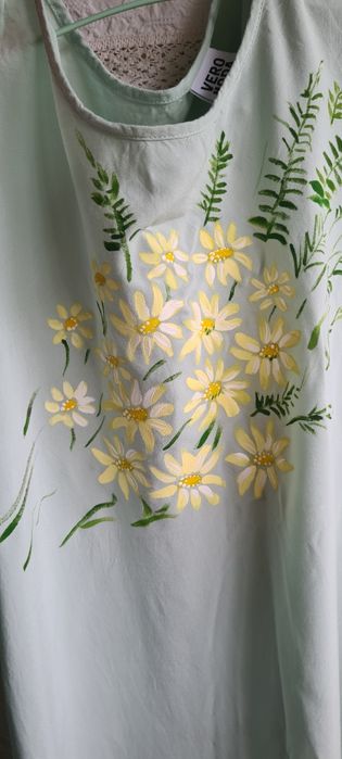 Bluza unicat cu pictura florala,culori textile