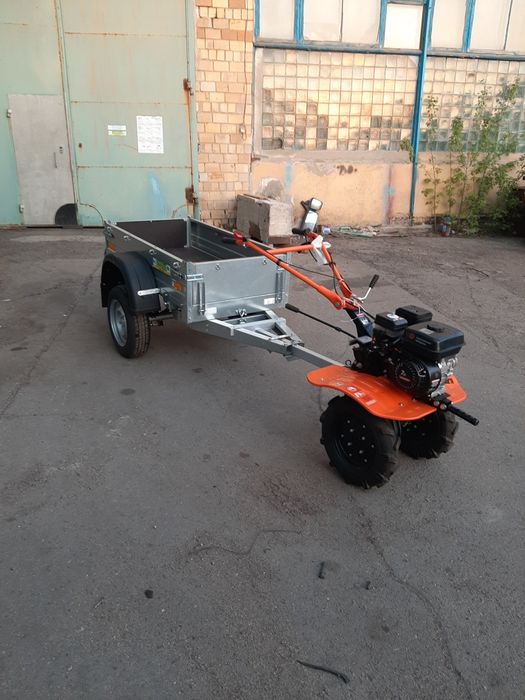 Культиватор с прицепом самосвал!