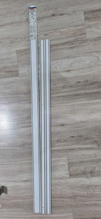 Sina dubla perdea si draperie, Gardinia, 2 canale prindere pe tavan, aluminiu, alb, 150 cm