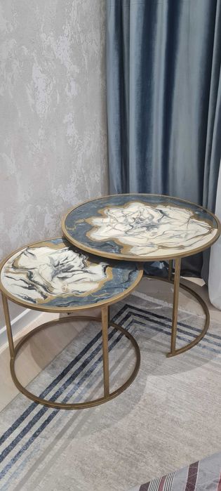 Журнальный столь 2шт она бола, хамма жойга тушади, ручной работа. 700с