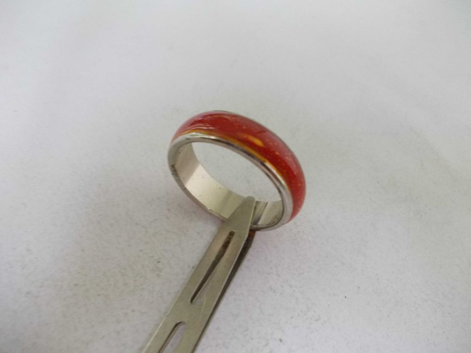 Inel vechi din argint cu email (3)