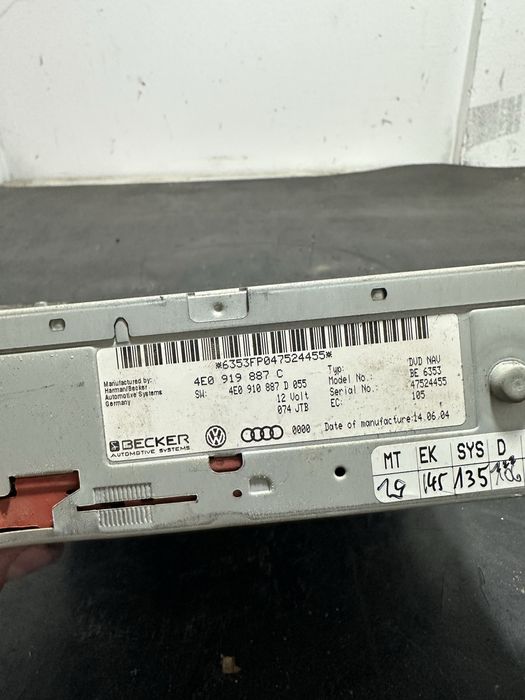 Modul navigatie Audi A6 C6 A8 D3 4E0919887C