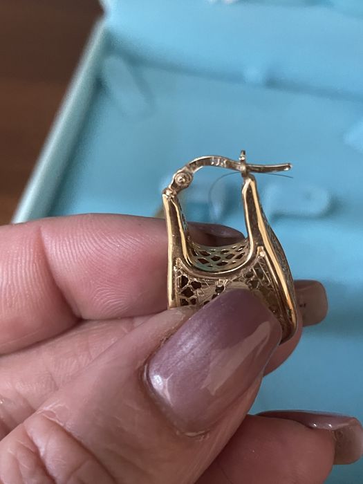 Золотые серьги, колььцо кулон 750 пробы