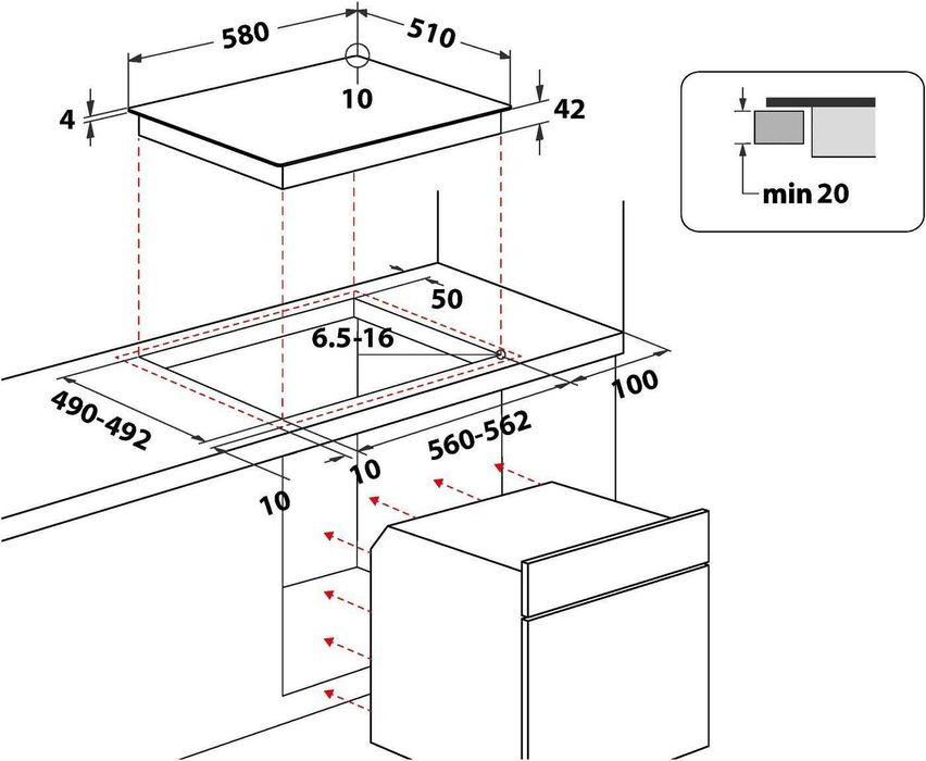 Фурна за вграждане PRIVILEG SETPVO505 +стъклокерамичен плот