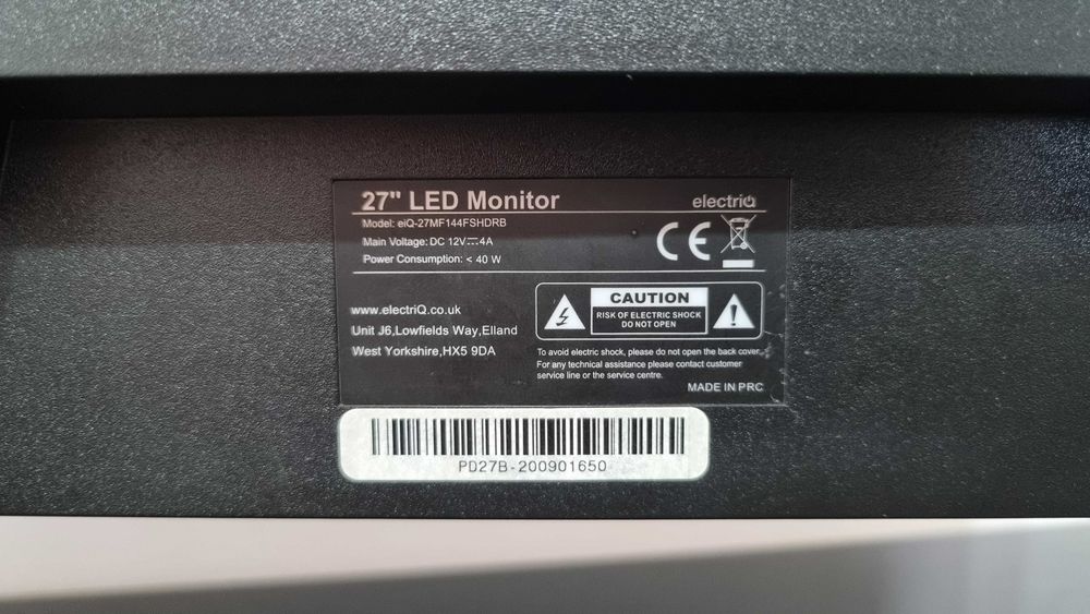 Monitor Electriq 27inch 144hz