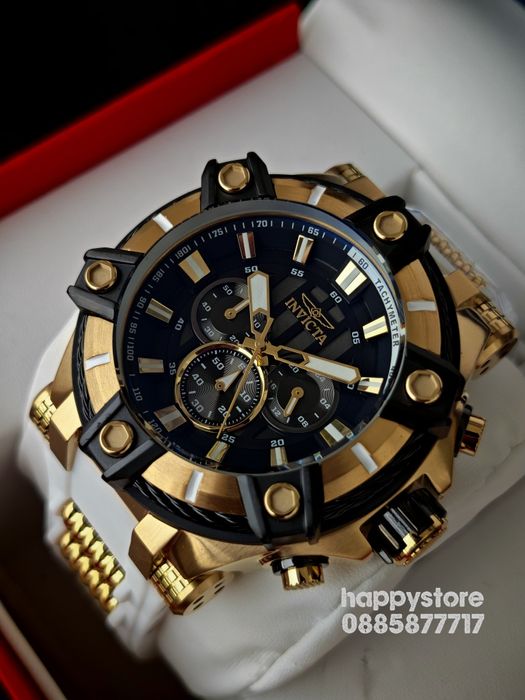 INVICTA Gunmetal white/gold 52 mm, Инвикта нов ръчен часовник