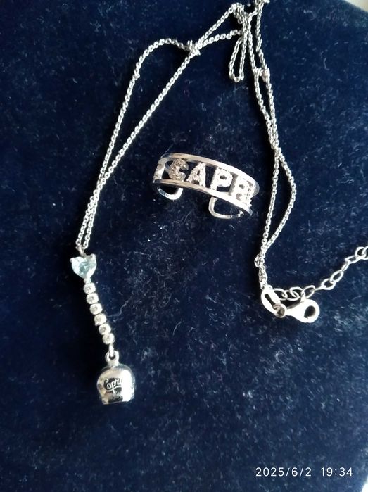 Fossil сребърни бижута, сребърен комплект Capri