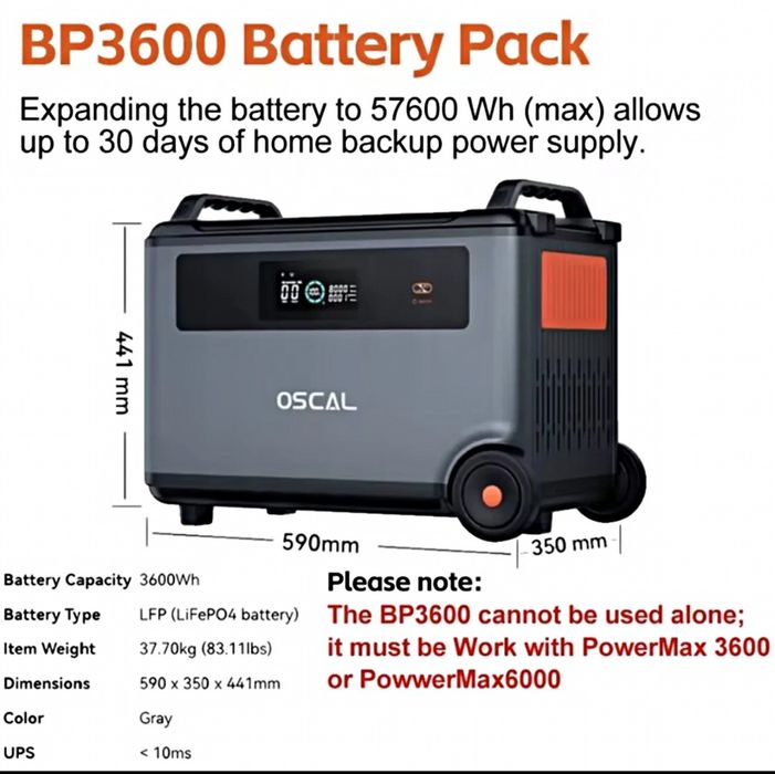 Modul extindere baterie Oscal BP3600