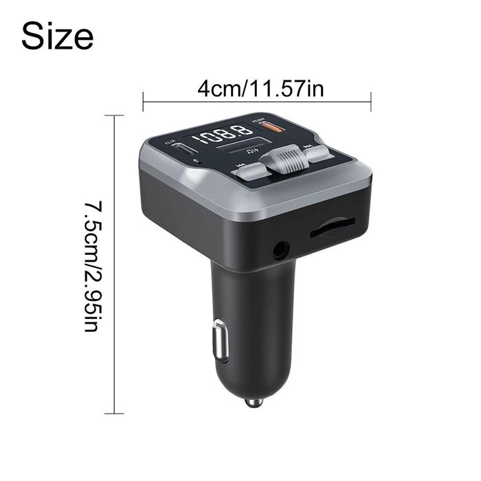 Bluetooth fm предавател за кола, mp3 плейър, радио, pd, usb-c, ...