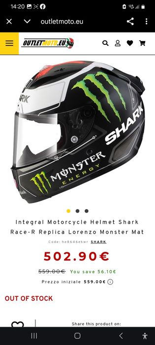 Casca Shark Racer R Pro J. Lorenzo Monster