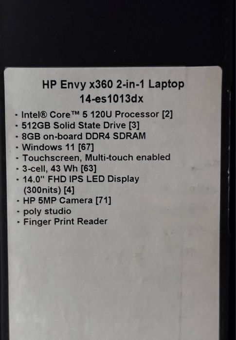 HP Envy X360 2-in-1 | Intel Core 5 - 120U DDR4 8GB 512GB M.2 SSD