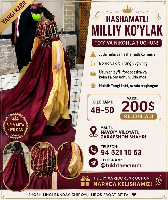 Milliy to'y uchun kuylak