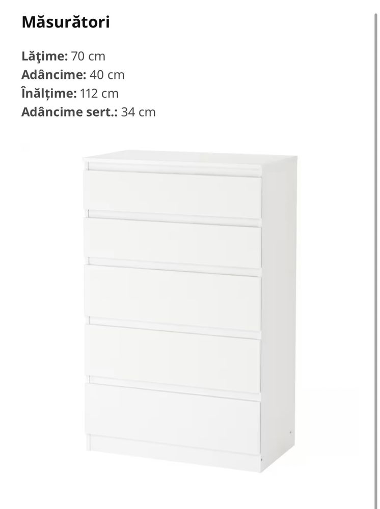 Seaport tissue Bat Comodă Ikea Kullen 5 sertare, alb, 70x112 cm Bucuresti Sectorul 3 • OLX.ro