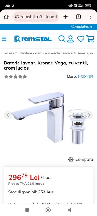 Baterie lavoar Korner
