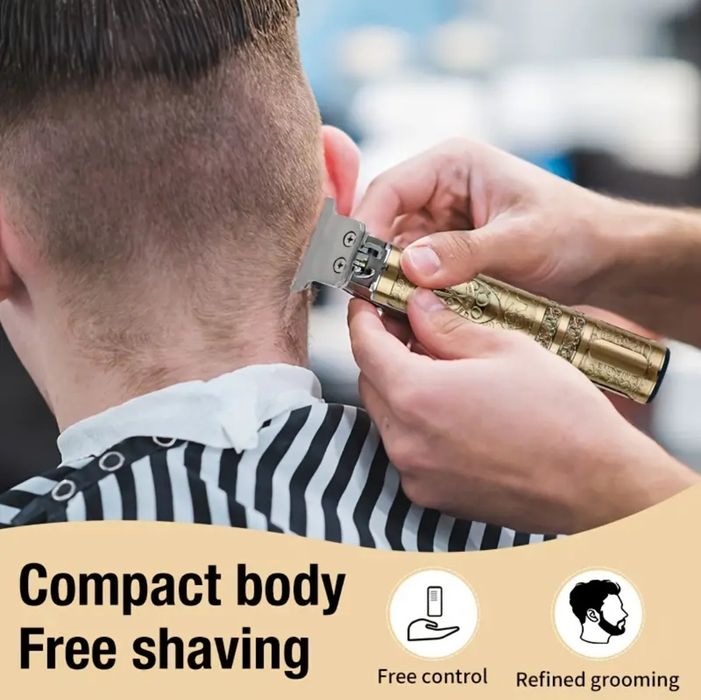 Mașină de tuns profesională cu display, accesorii și design elegant