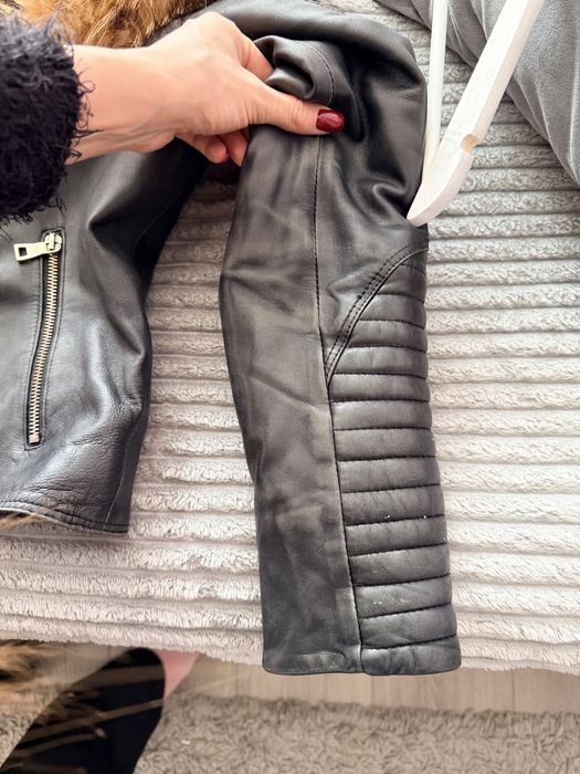 Естествено кожено яке с естествен пух XL размер