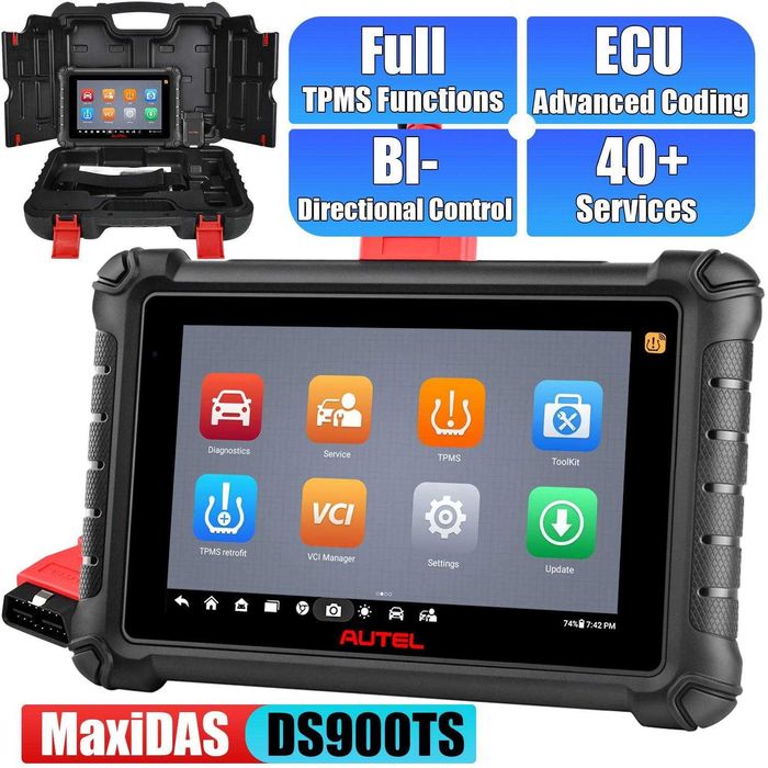 Автодиагностика Autel DS900TS,вграден TPMS,DOIP,CanFD,кодиране 40ресет, 3 години безплатни ъпдейти