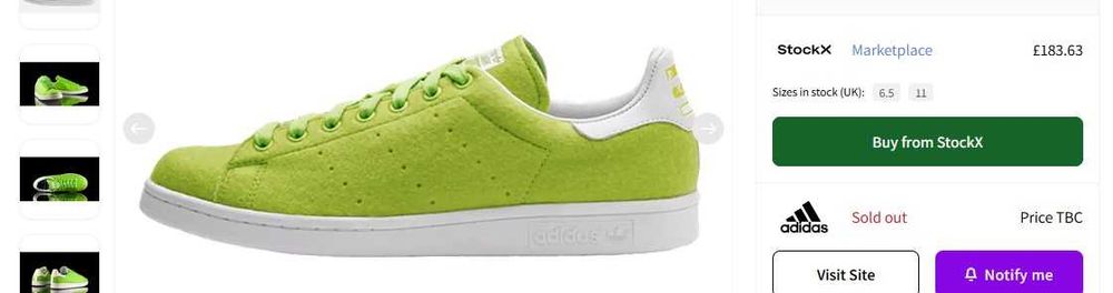 ADIDAS STAN SMITH J и Pharrel Williams нови в кутия, номер 36