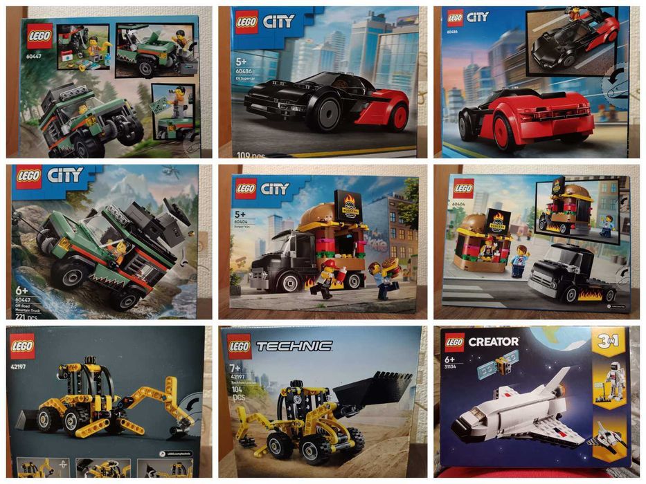 LEGO Creator 3 в 1-31134LEGO Technic 42197.LEGO SITY 60404,60447,60486