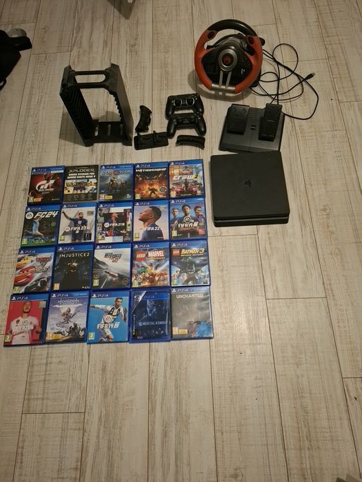 Ps4 Slim +20 de jocuri +Volan cu pedale