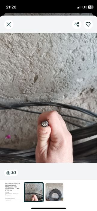 Cablu/bransament de stâlp la casă, 4 fire pe mers