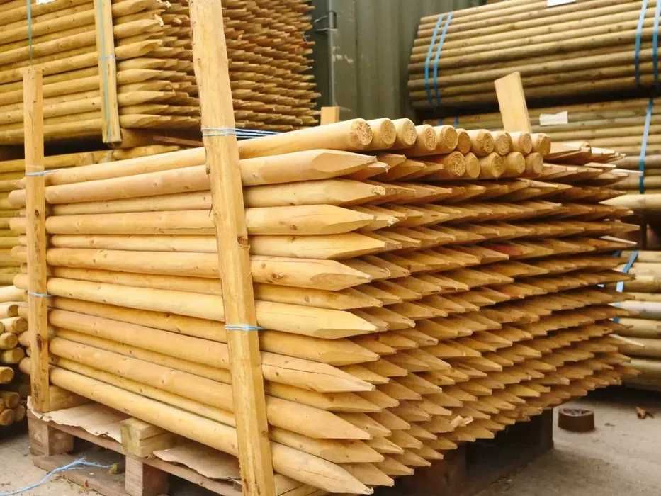 Stalpi din lemn rotund calibrat tratat diametru 9 cm