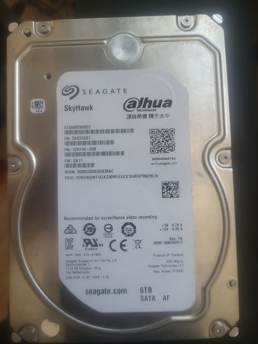 Продам жетский диск dahua 6tb