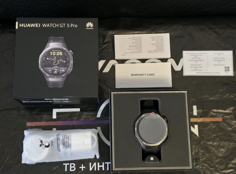 КАТО НОВ 46mm Huawei watch GT 5 PRO VIVACOM Гаранция 2026 BLACK GT5