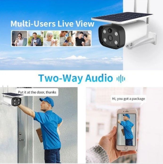 Соларна камера Цветно нощно и дневно виждане.