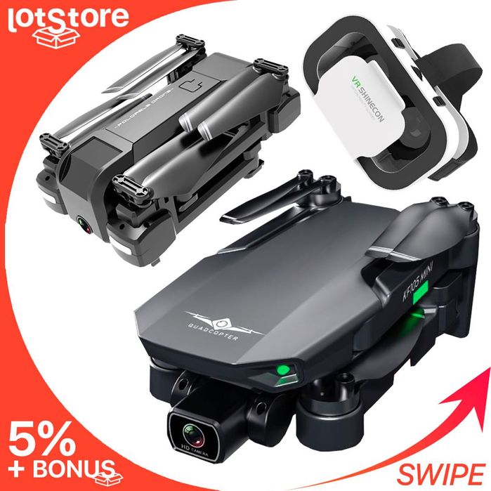 НОВЫЕ Мини квадрокоптеры дроны с VR очками и камерой FULLHD 200M 15МИН