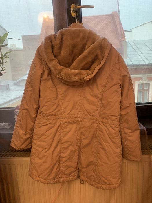 Geaca roz parka gluga
