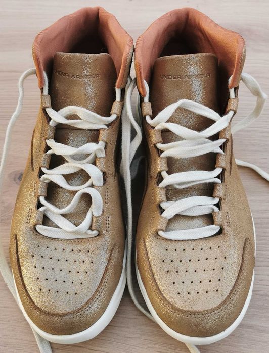 Ghete Under Armour Charged Pivot Mid Bronze Metallic 37.5 stare f buna