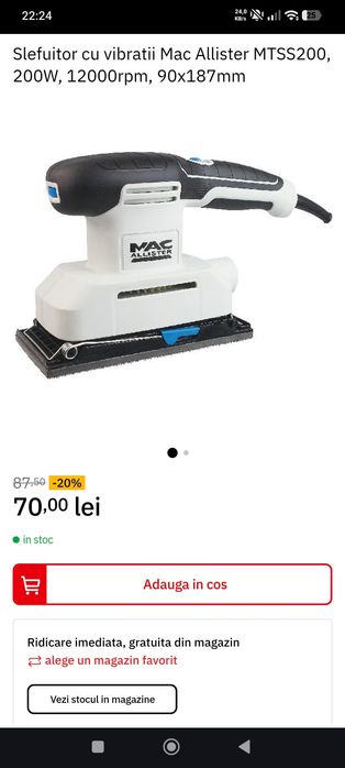 Șlefuitor cu vibrații 200 W - 12000 RPM