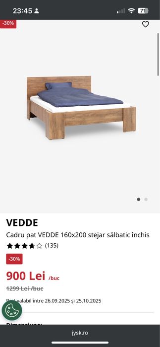 Pat 140x200 plus doua noptiere