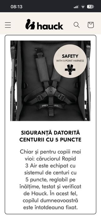Cariucior pt copil Hauck rapid 3 air negru