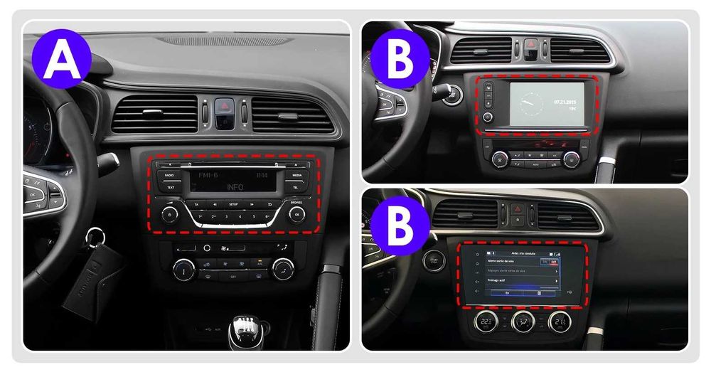 Мултимедия 9″ Android 14 за RENAULT KADJAR CARPLAY навигация RDS DSP