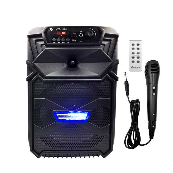 Bluetooth колона KTS-1198 и карта памет 8 инча 400W LED светлини FM