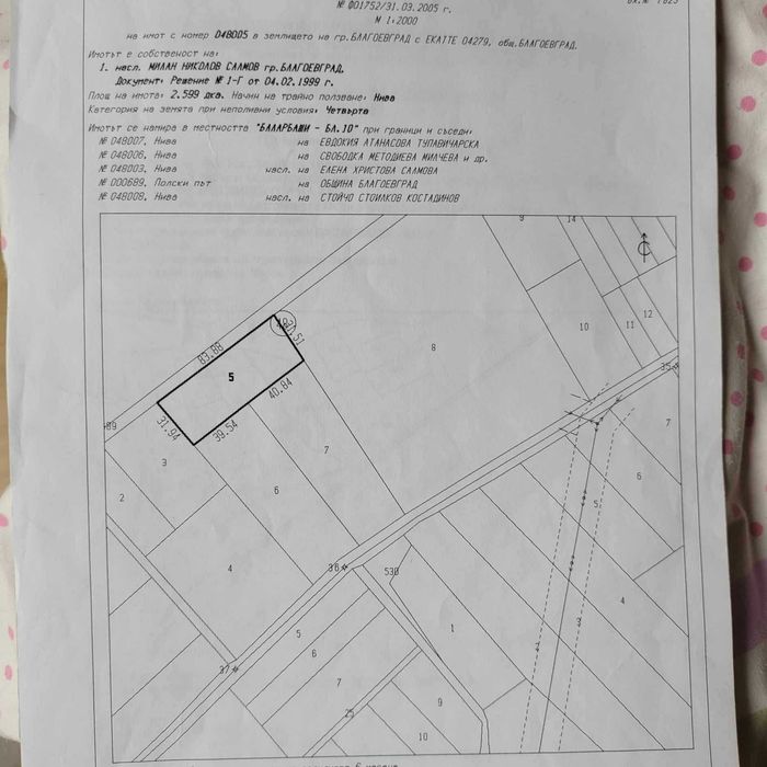 Продава се Земеделски имот в Благоевград, Вароша -  кв.м за 6 €/дка - Снимка #2